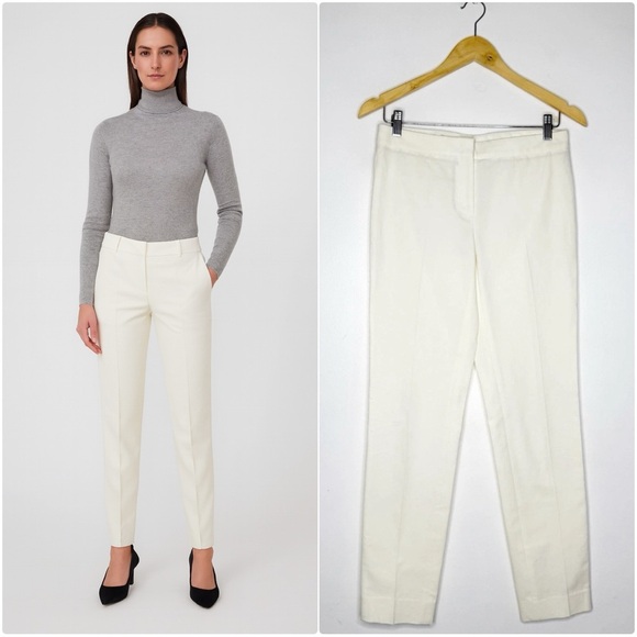 Incotex Ivory Slim Straight Pants Elegant Cream Trousers Size 40 Size 4 - Picture 1 of 9
